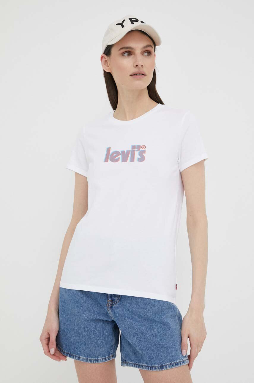 Levi's Bavlněné tričko bílá barva - Pepit.cz