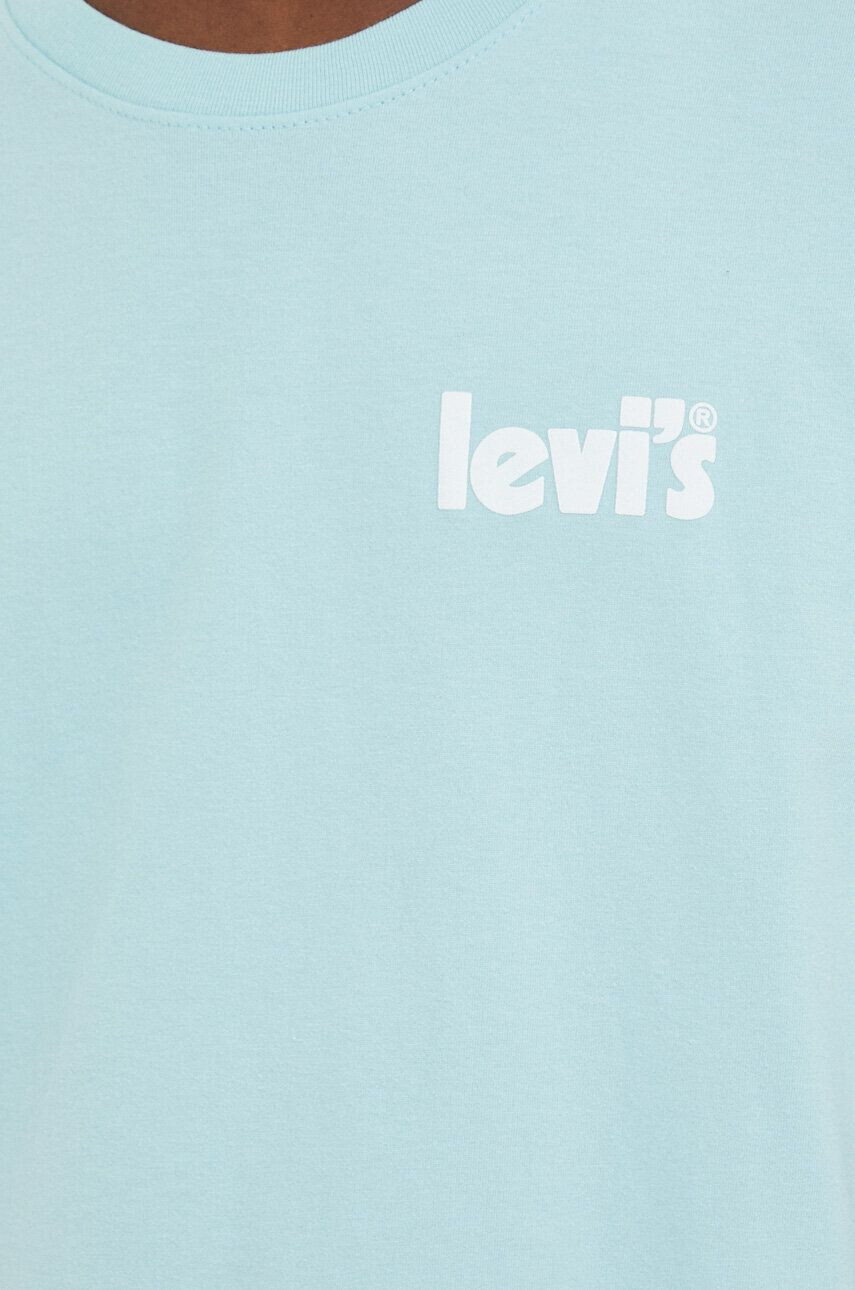 Levi's Bavlněné tričko tyrkysová barva s aplikací - Pepit.cz