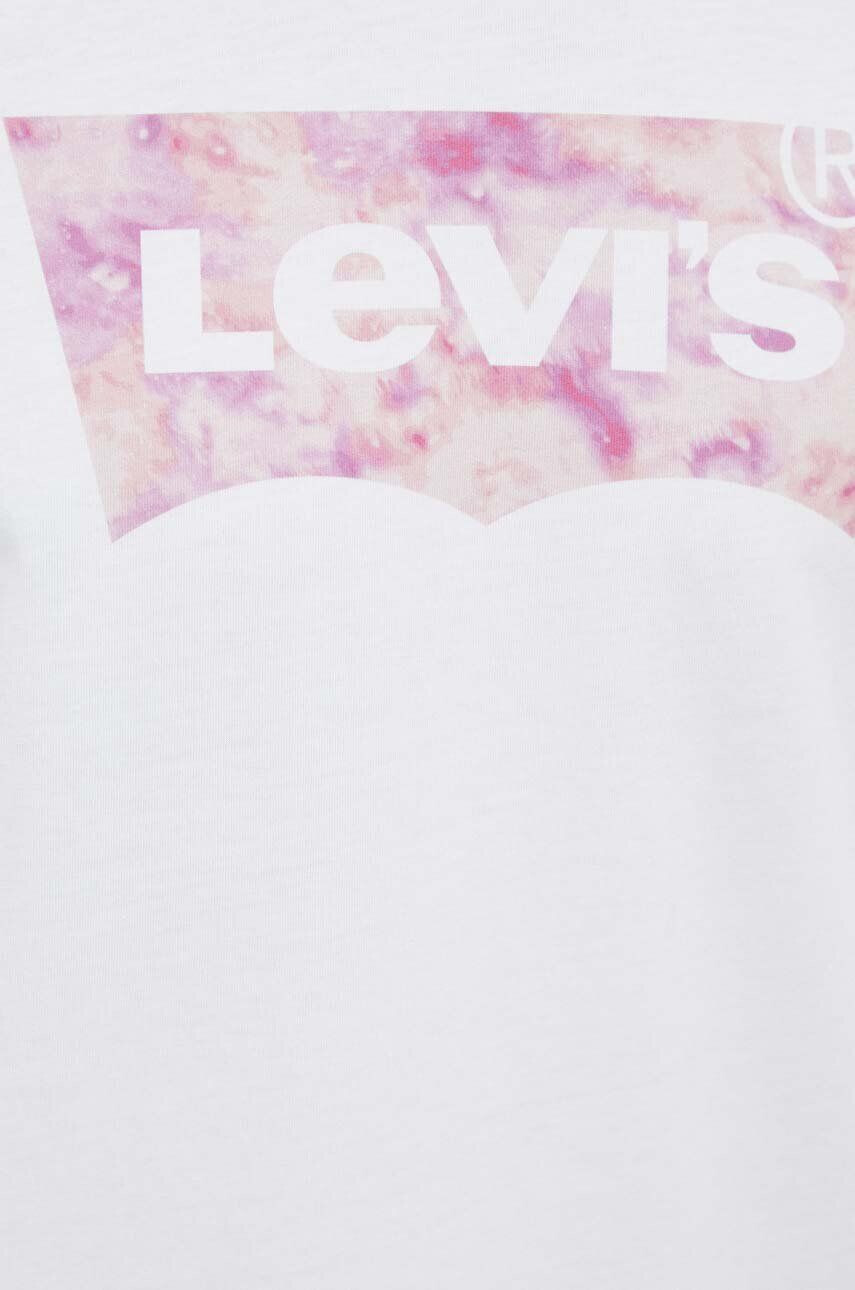 Levi's Bavlněné tričko bílá barva s potiskem - Pepit.cz