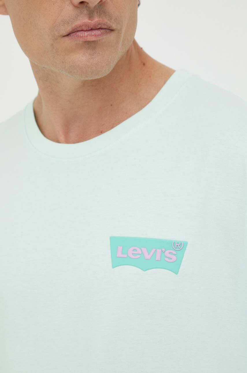 Levi's Bavlněné tričko zelená barva s potiskem - Pepit.cz