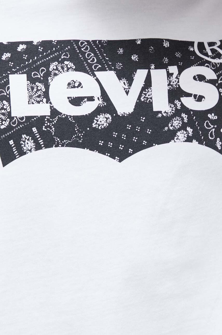 Levi's Bavlněné tričko bílá barva s potiskem - Pepit.cz