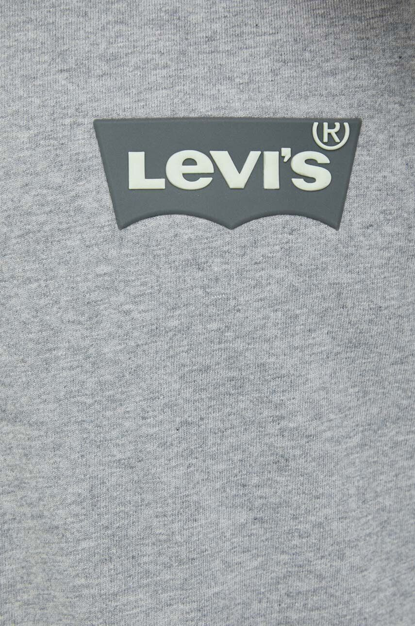 Levi's Bavlněné tričko šedá barva s potiskem - Pepit.cz