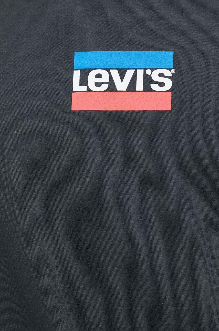 Levi's Bavlněné tričko s dlouhým rukávem šedá barva s potiskem - Pepit.cz