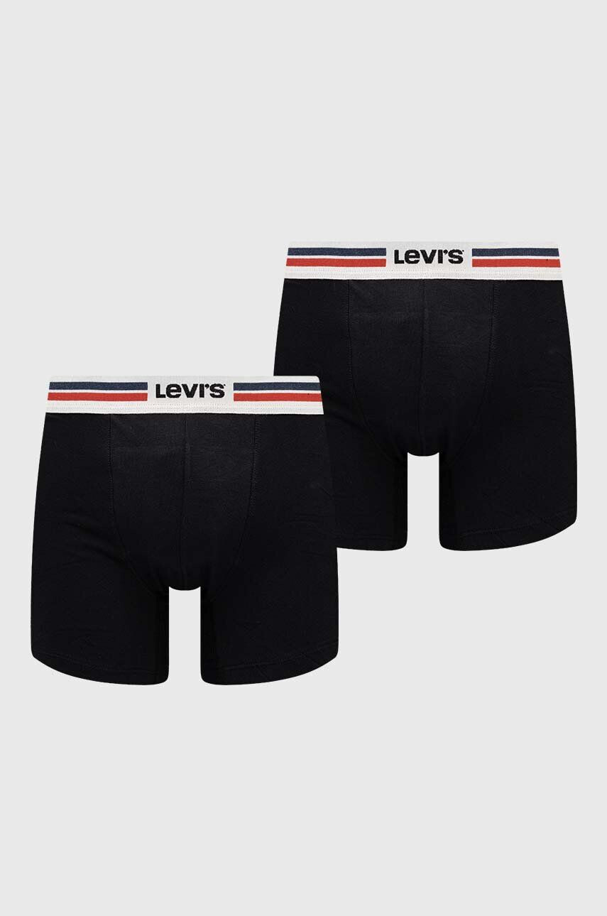 Levi's Boxerky 2-pack pánské černá barva - Pepit.cz