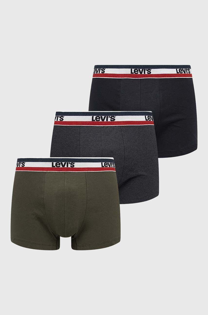 Levi's Boxerky 3-pack pánské zelená barva 37149.0814-009 - Pepit.cz