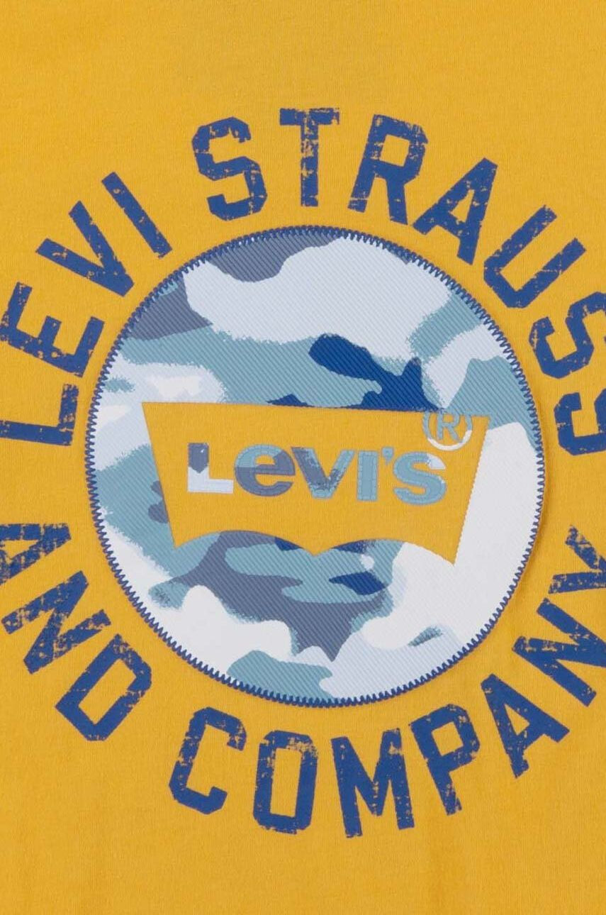 Levi's Dětská bavlněná košile s dlouhým rukávem žlutá barva s potiskem - Pepit.cz