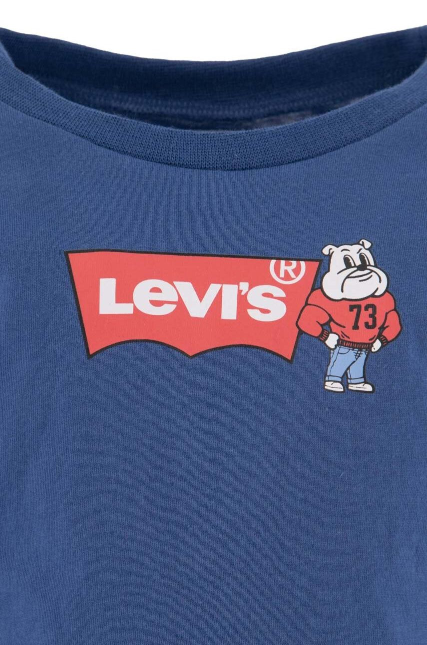 Levi's Tričko s dlouhým rukávem pro kojence tmavomodrá barva s potiskem - Pepit.cz