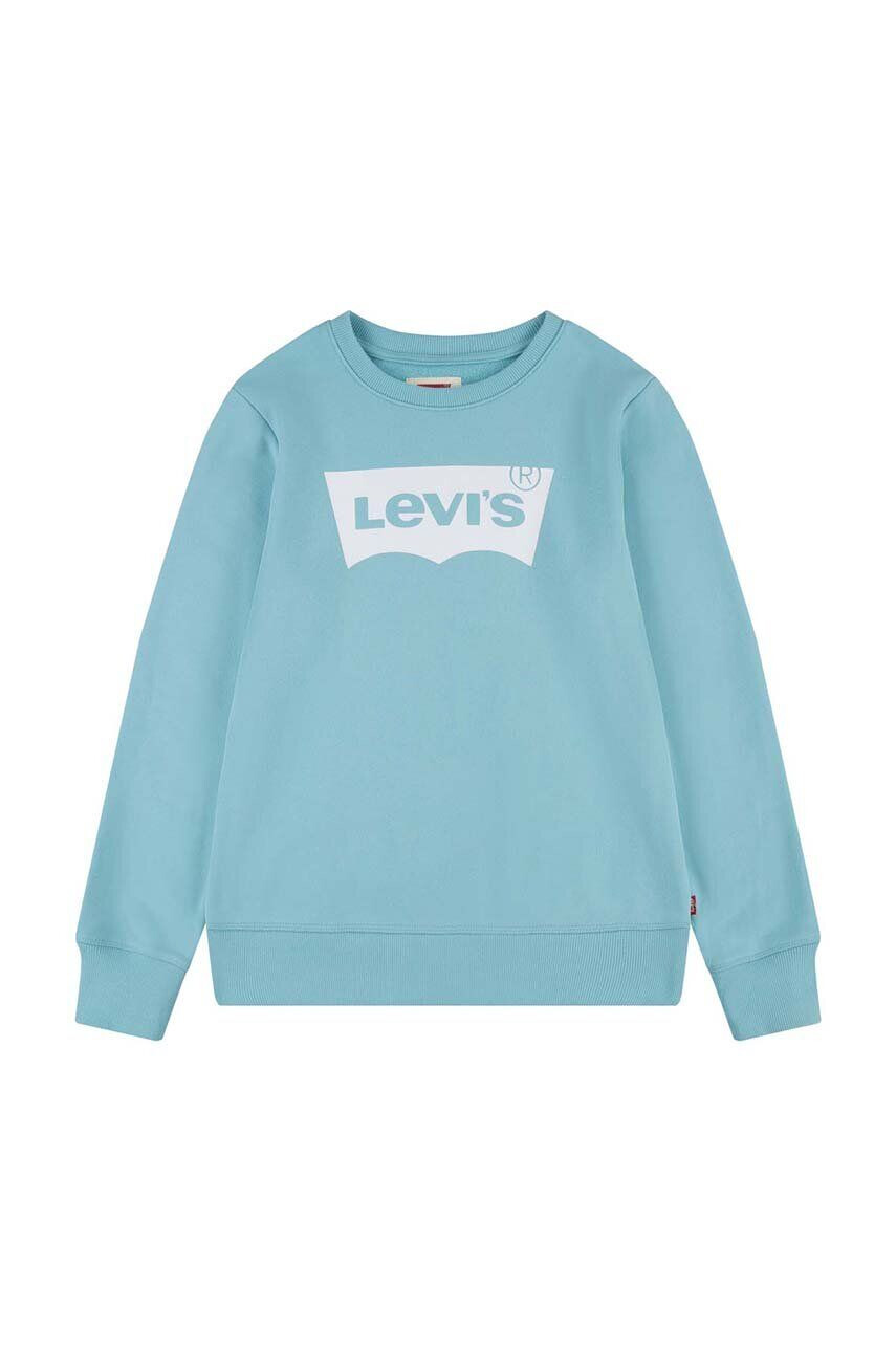 Levi's Dětská mikina tyrkysová barva s potiskem - Pepit.cz