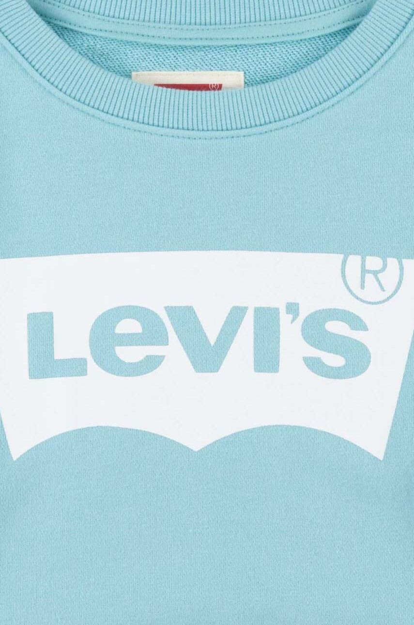 Levi's Dětská mikina tyrkysová barva s potiskem - Pepit.cz