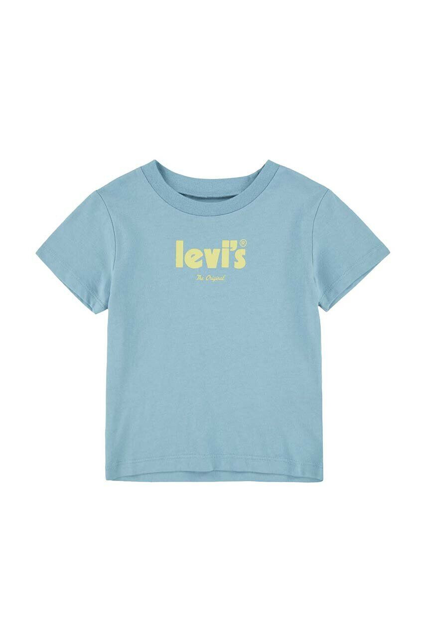 Levi's Dětské bavlněné tričko tyrkysová barva s potiskem - Pepit.cz