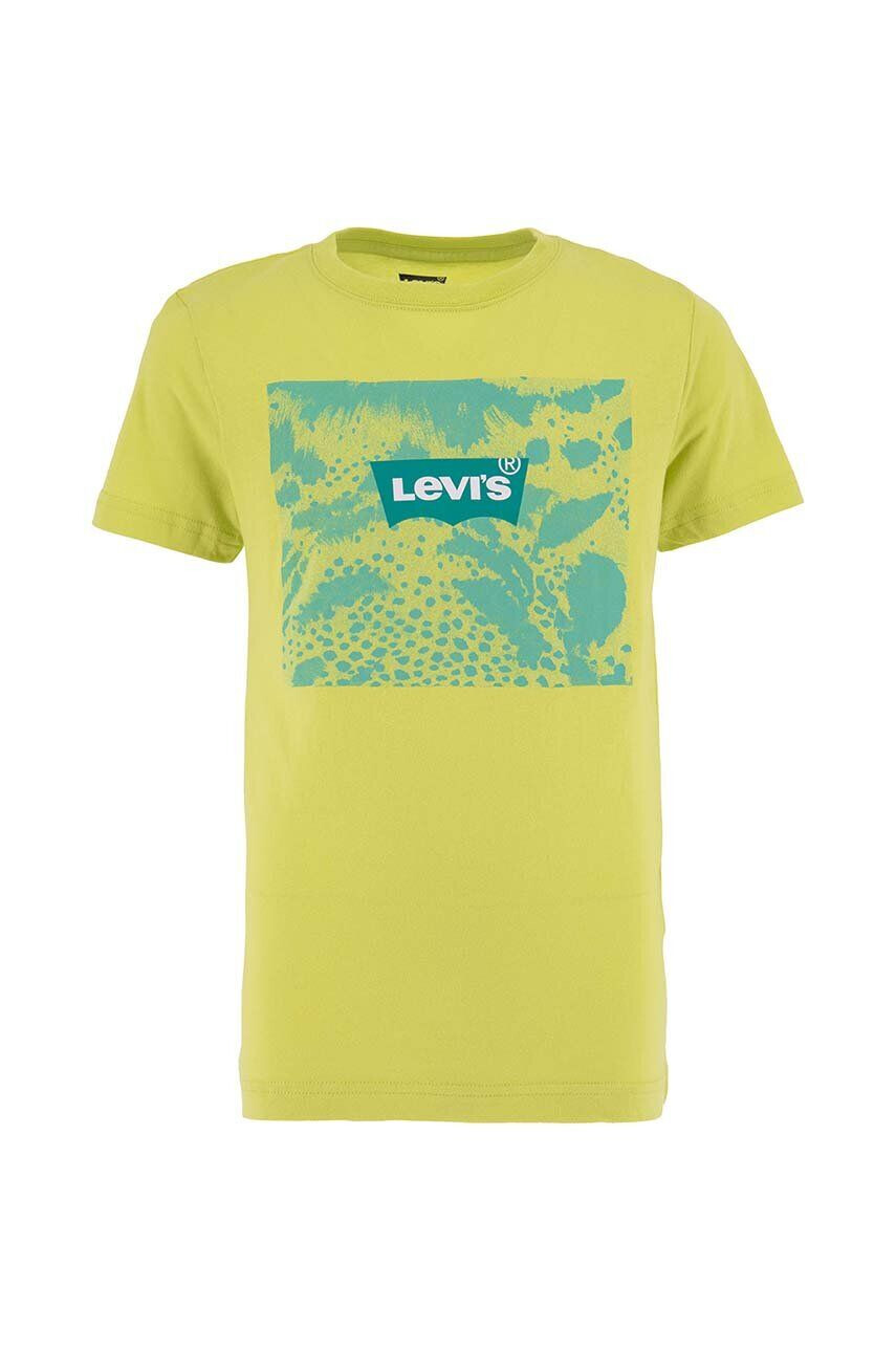 Levi's Dětské bavlněné tričko zelená barva s potiskem - Pepit.cz