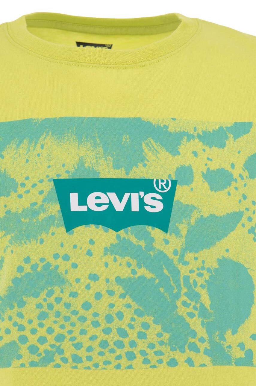 Levi's Dětské bavlněné tričko zelená barva s potiskem - Pepit.cz