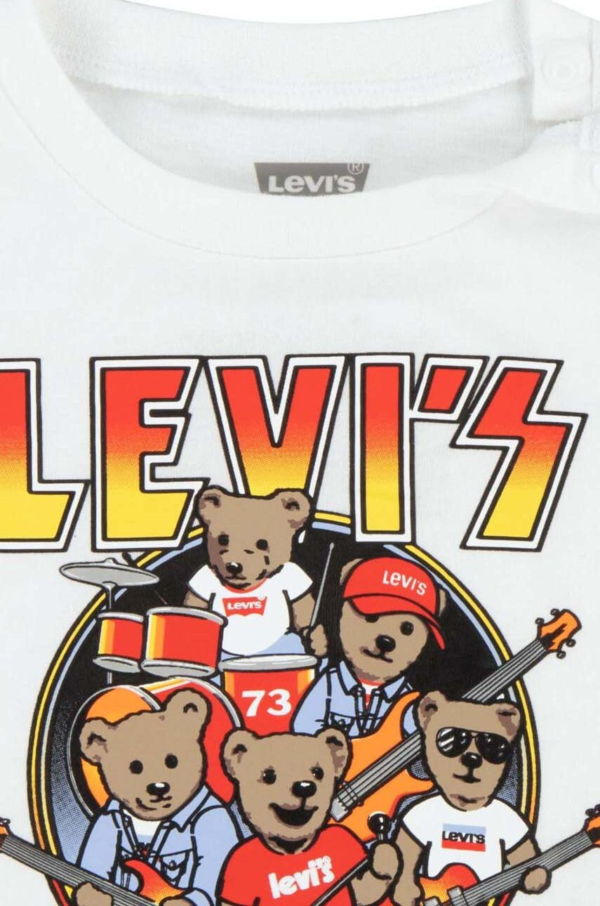 Levi's Dětské bavlněné tričko bílá barva s potiskem - Pepit.cz