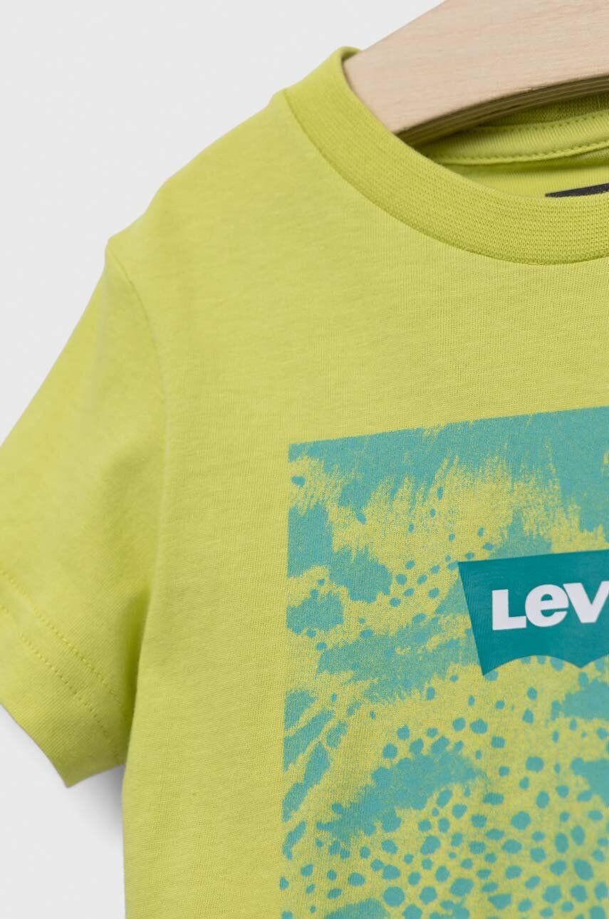 Levi's Dětské bavlněné tričko zelená barva s potiskem - Pepit.cz