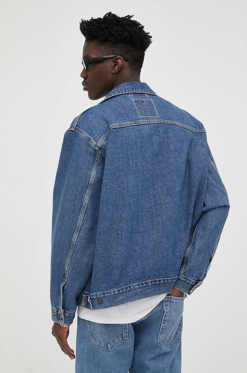 Levi's Džínová bunda pánská tmavomodrá barva přechodná oversize - Pepit.cz