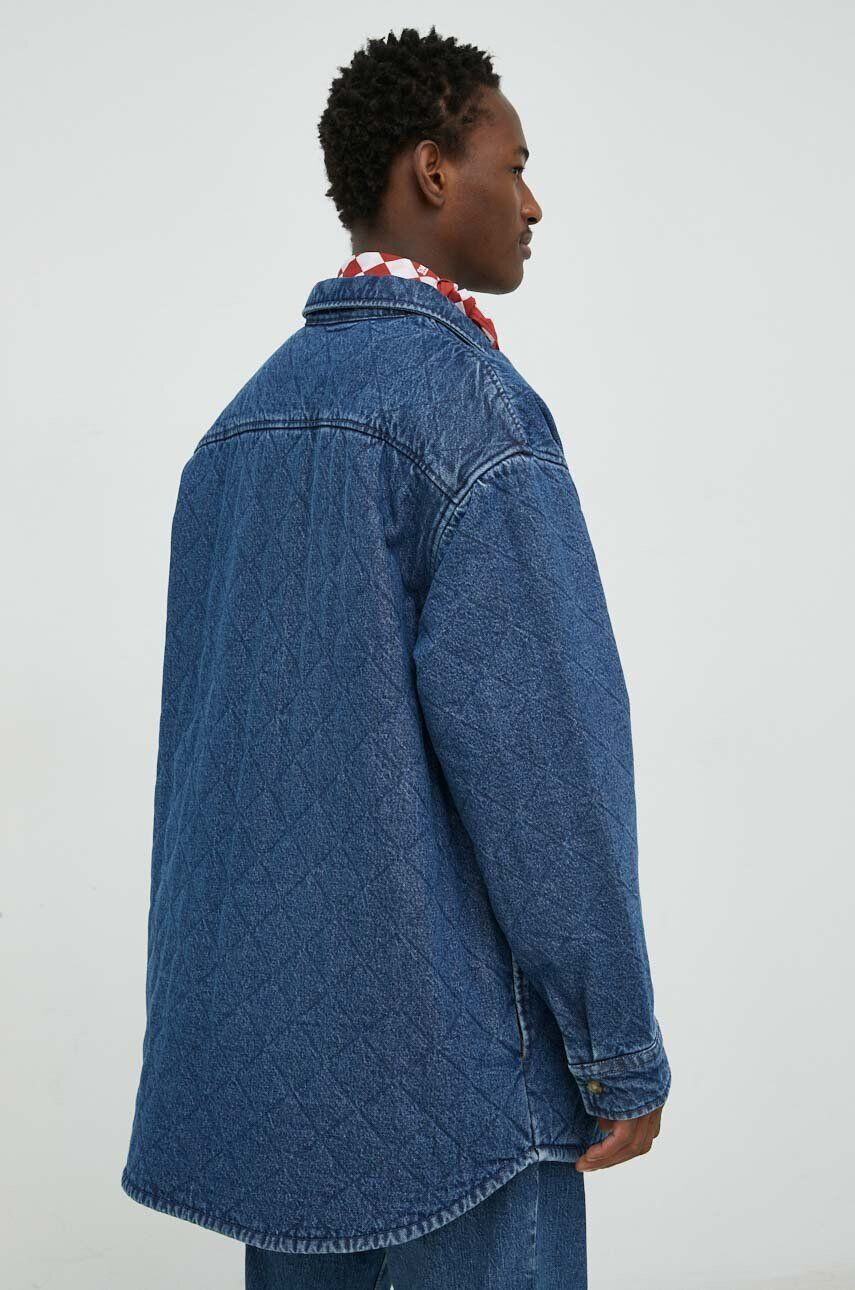 Levi's Džínová bunda dámská zelená barva přechodná oversize - Pepit.cz