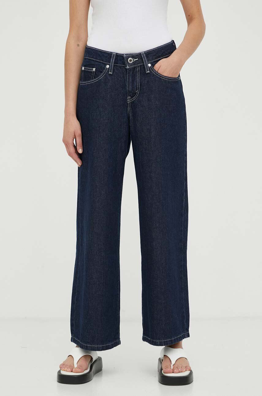 Levi's Džíny SILVERTAB LOW BAGGY CROP dámské tmavomodrá barva - Pepit.cz