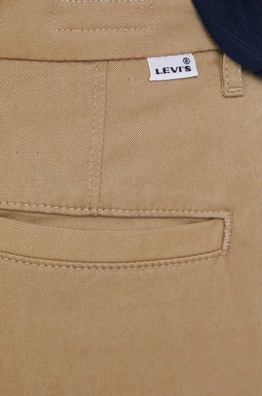 Levi's Kalhoty dámské béžová barva střih chinos high waist - Pepit.cz