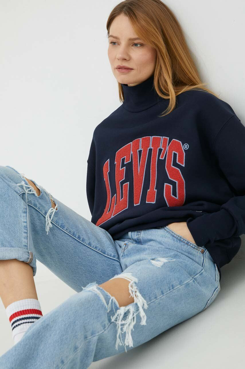 Levi's Mikina dámská tmavomodrá barva s aplikací - Pepit.cz