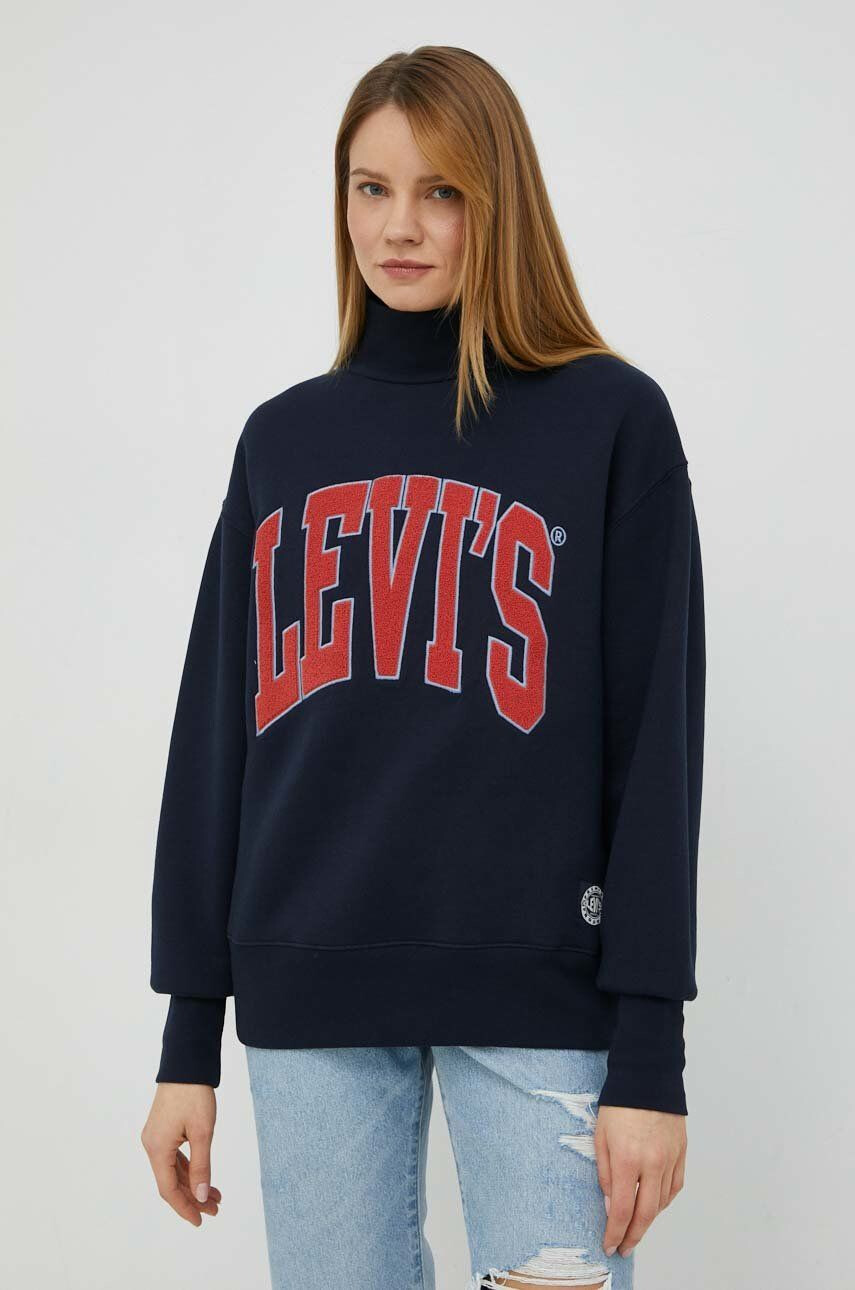 Levi's Mikina dámská tmavomodrá barva s aplikací - Pepit.cz