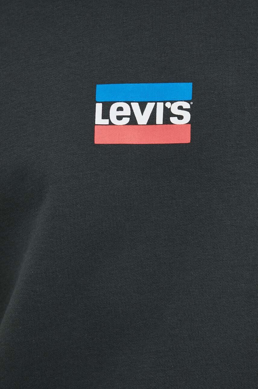 Levi's Mikina pánská černá barva s potiskem - Pepit.cz