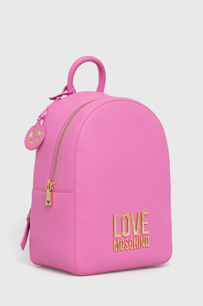 Love Moschino Batoh dámský růžová barva malý s aplikací - Pepit.cz