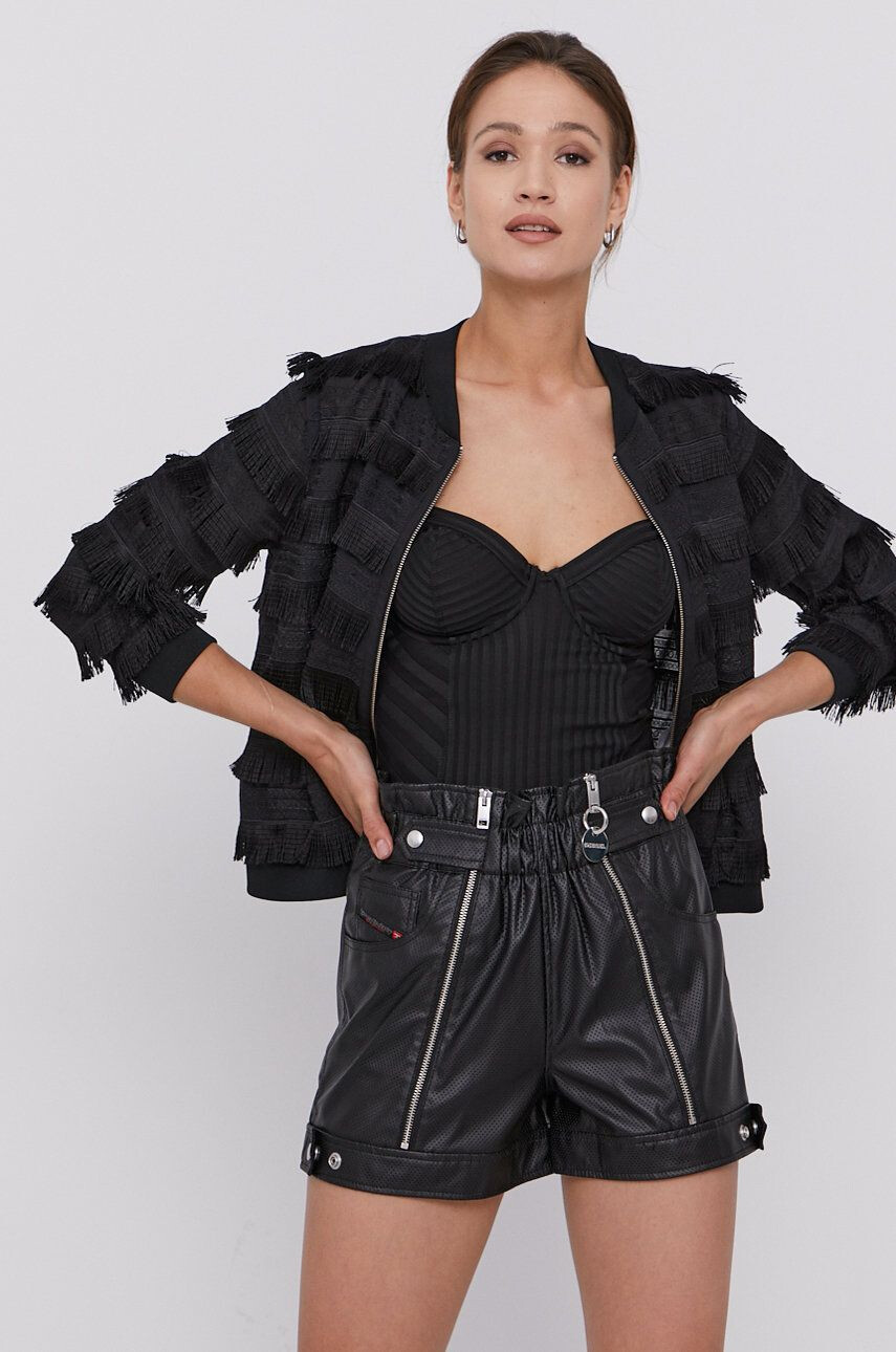 Love Moschino Bomber bunda dámská černá barva přechodná - Pepit.cz