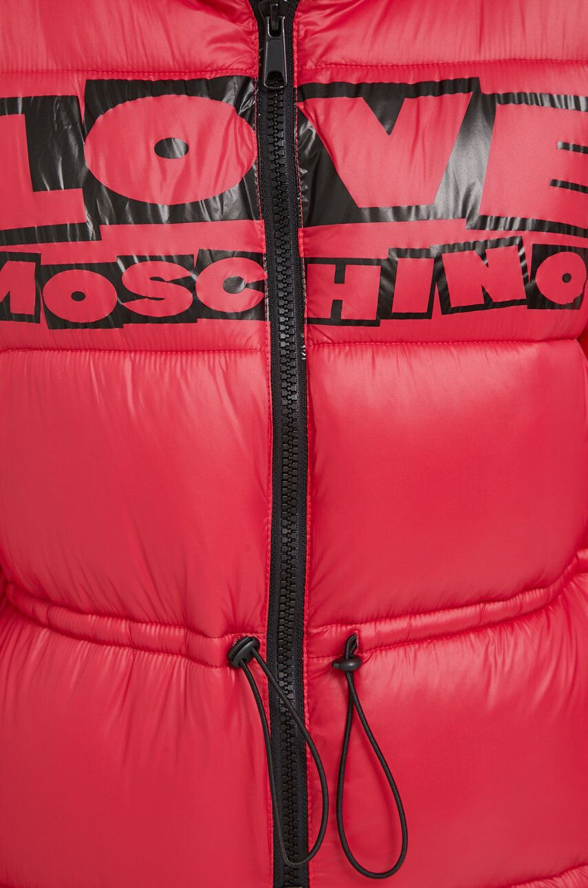 Love Moschino Bunda dámská červená barva zimní - Pepit.cz