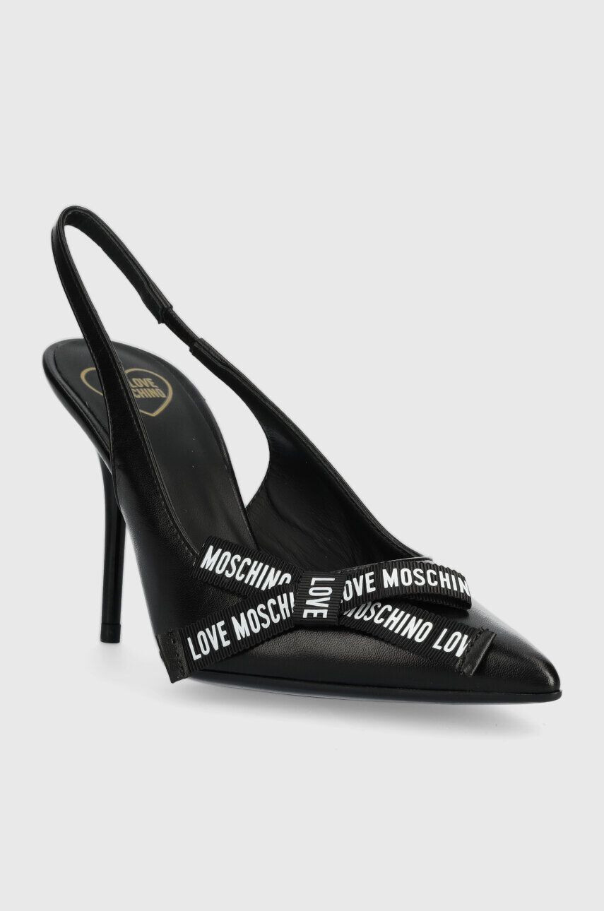 Love Moschino Kožené lodičky černá barva JA10109G0GIE0000 - Pepit.cz