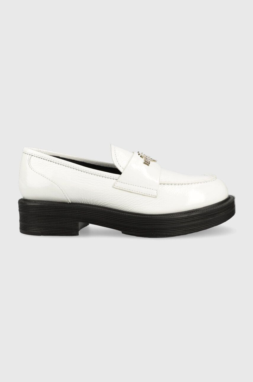 Love Moschino Kožené polobotky Scarpad City 40 dámské bílá barva na platformě JA10064G1G - Pepit.cz