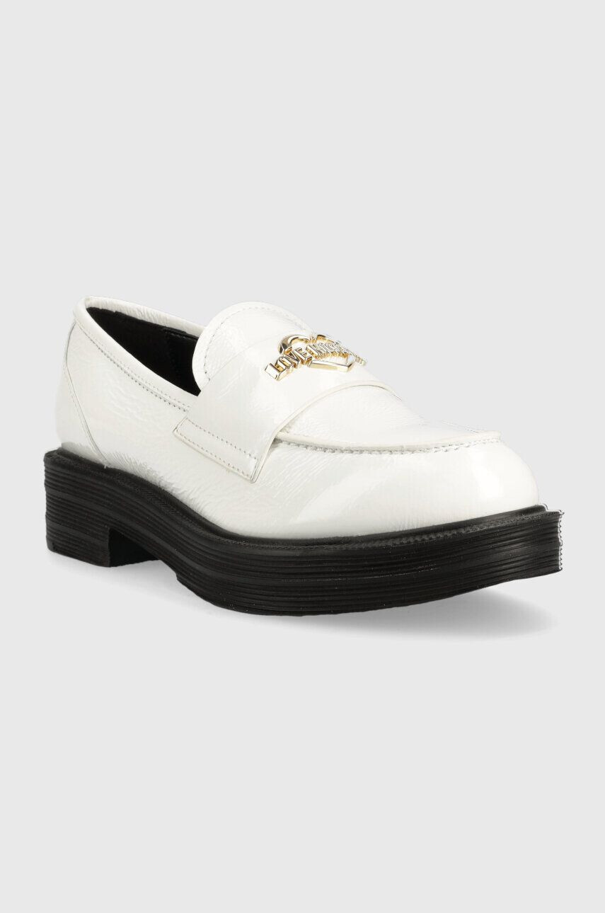 Love Moschino Kožené polobotky Scarpad City 40 dámské bílá barva na platformě JA10064G1G - Pepit.cz