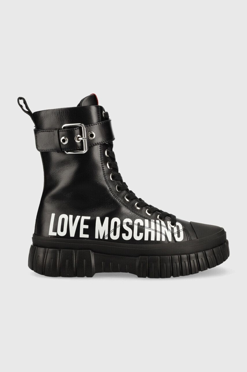 Love Moschino Kožené workery - Pepit.cz