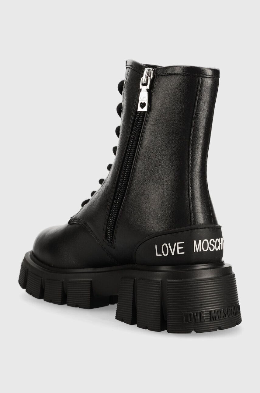 Love Moschino Kožené workery dámské černá barva na platformě JA24025G1HIA0000 - Pepit.cz