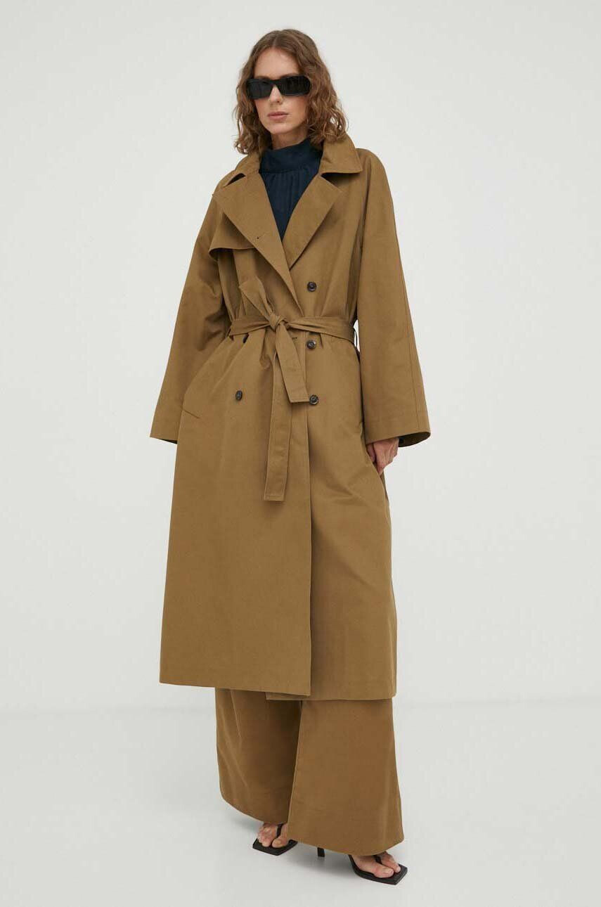 Lovechild Trench kabát dámský zelená barva přechodný oversize - Pepit.cz