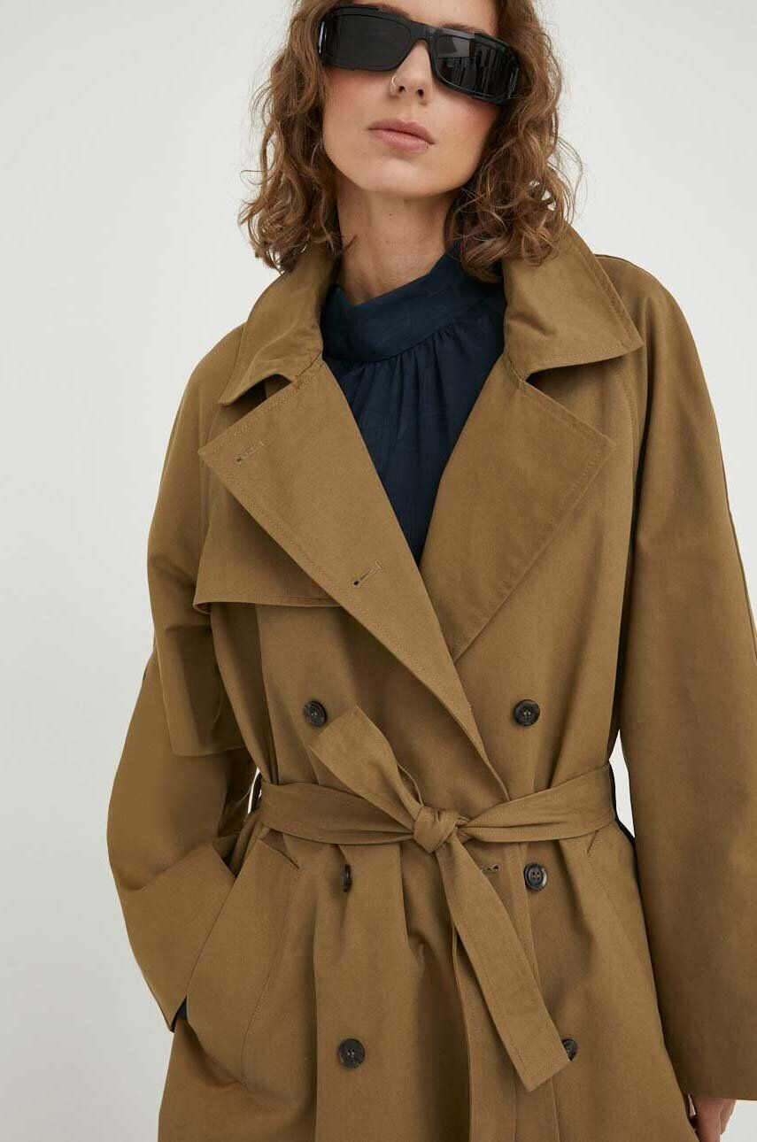 Lovechild Trench kabát dámský zelená barva přechodný oversize - Pepit.cz