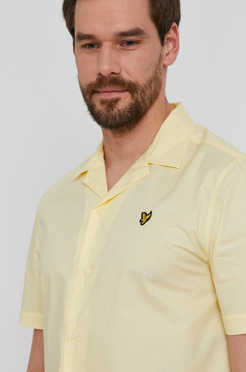 Lyle & Scott Košile pánské žlutá barva regular s klasickým límcem - Pepit.cz