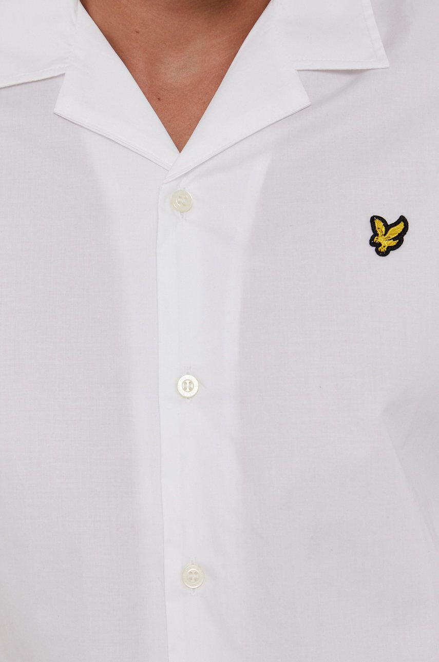 Lyle & Scott Bavlněné tričko pánské bílá barva regular - Pepit.cz