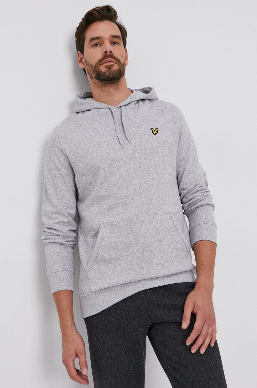 Lyle & Scott Bavlněná mikina pánská šedá barva melanžová - Pepit.cz