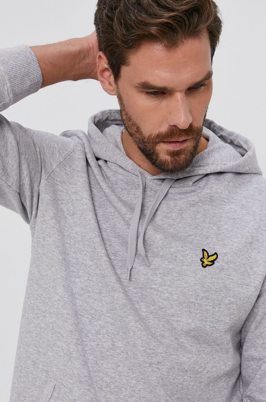 Lyle & Scott Bavlněná mikina pánská šedá barva melanžová - Pepit.cz