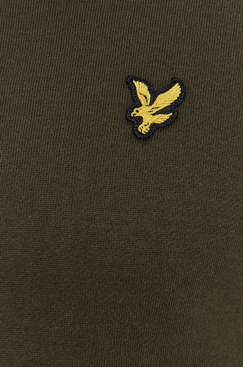 Lyle & Scott Bavlněná mikina pánská zelená barva hladká - Pepit.cz