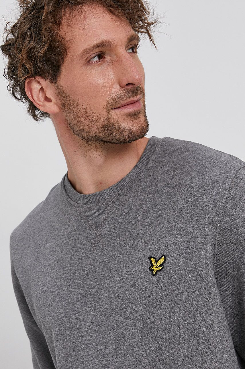 Lyle & Scott Bavlněná mikina pánská šedá barva hladká - Pepit.cz