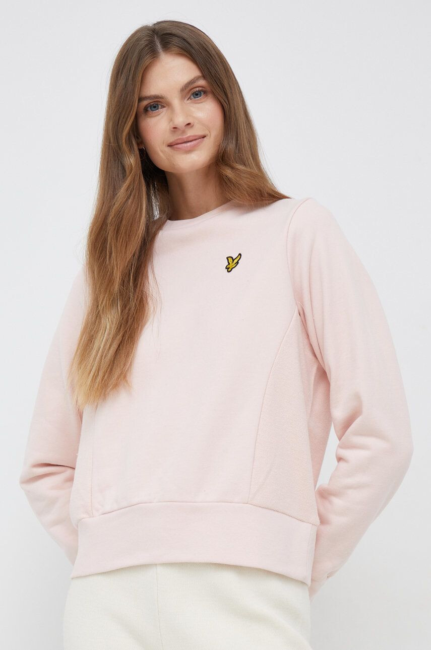 Lyle & Scott Bavlněná mikina pánská tmavomodrá barva s aplikací - Pepit.cz