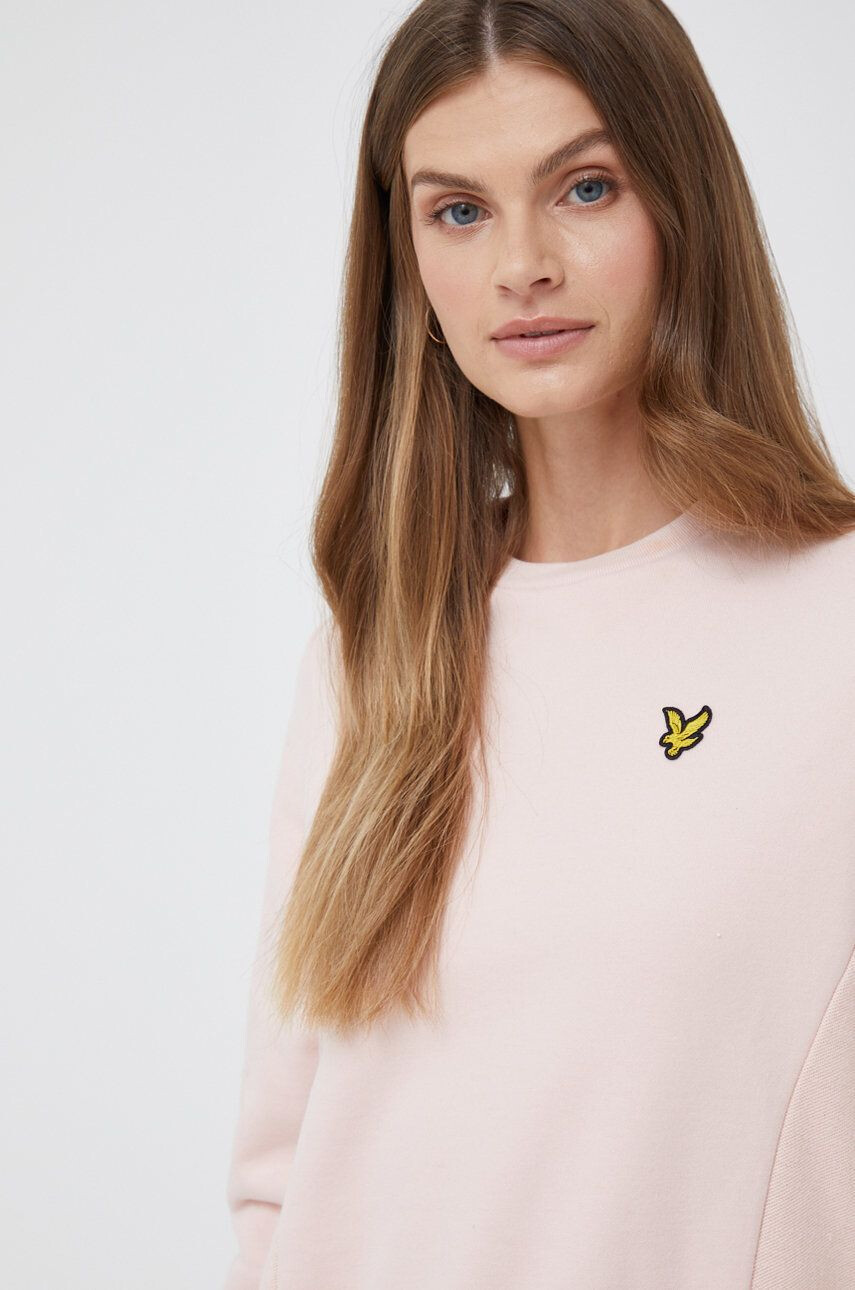 Lyle & Scott Bavlněná mikina pánská tmavomodrá barva s aplikací - Pepit.cz