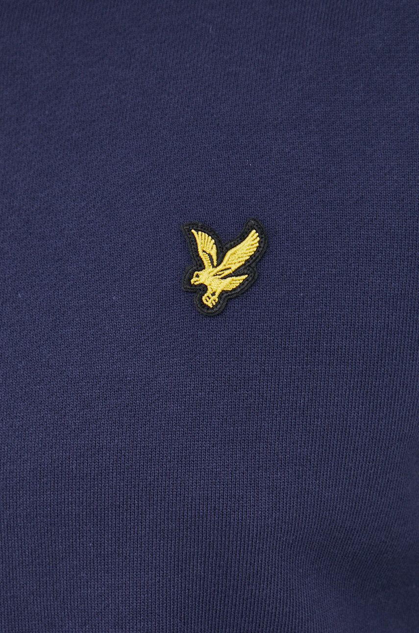 Lyle & Scott Bavlněná mikina pánská tmavomodrá barva hladká - Pepit.cz