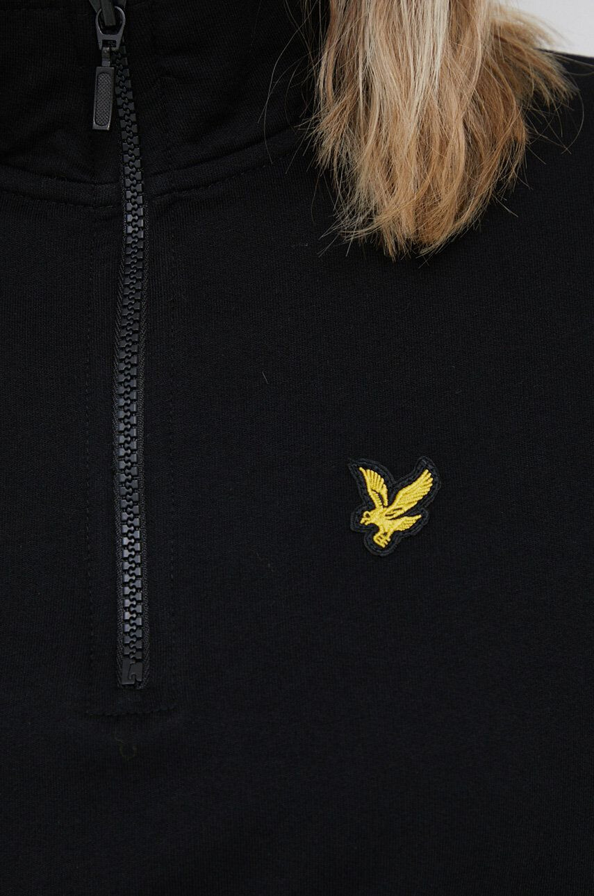 Lyle & Scott Bavlněná mikina dámská černá barva hladká - Pepit.cz