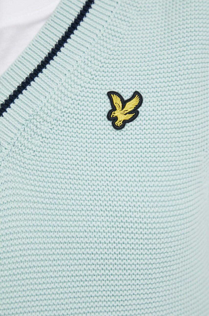 Lyle & Scott Bavlněná vesta zelená barva - Pepit.cz