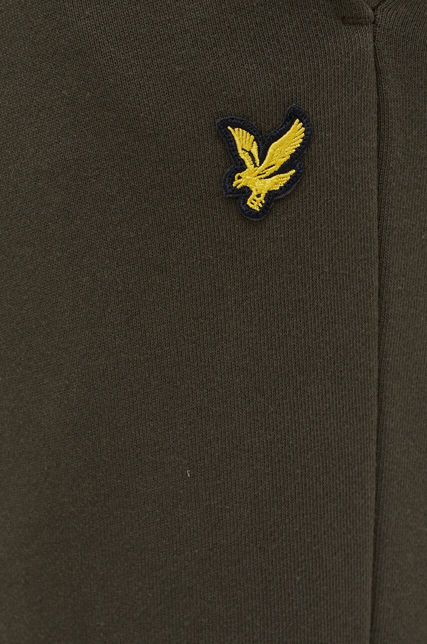 Lyle & Scott Bavlněné kalhoty pánské zelená barva hladké - Pepit.cz