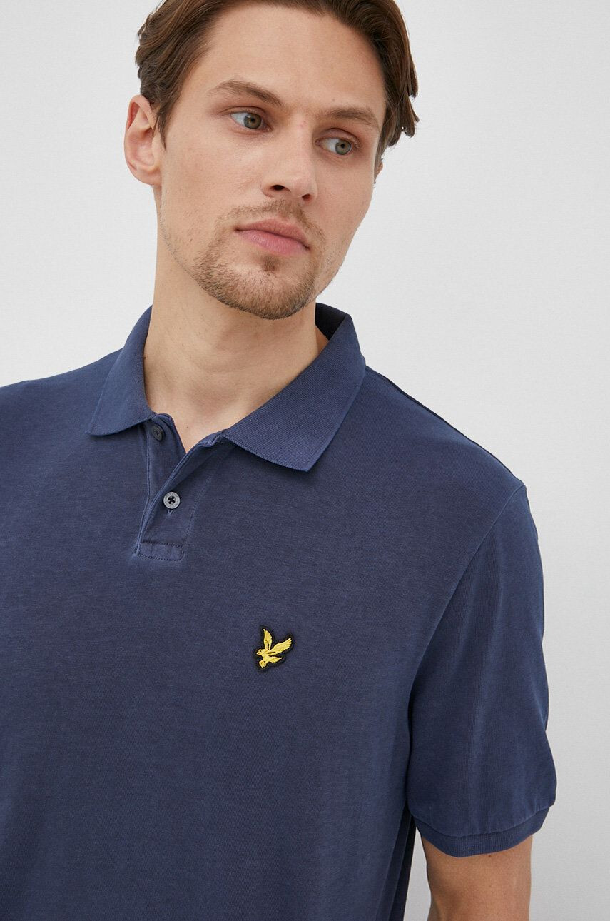 Lyle & Scott Bavlněné polo tričko tmavomodrá barva hladký - Pepit.cz