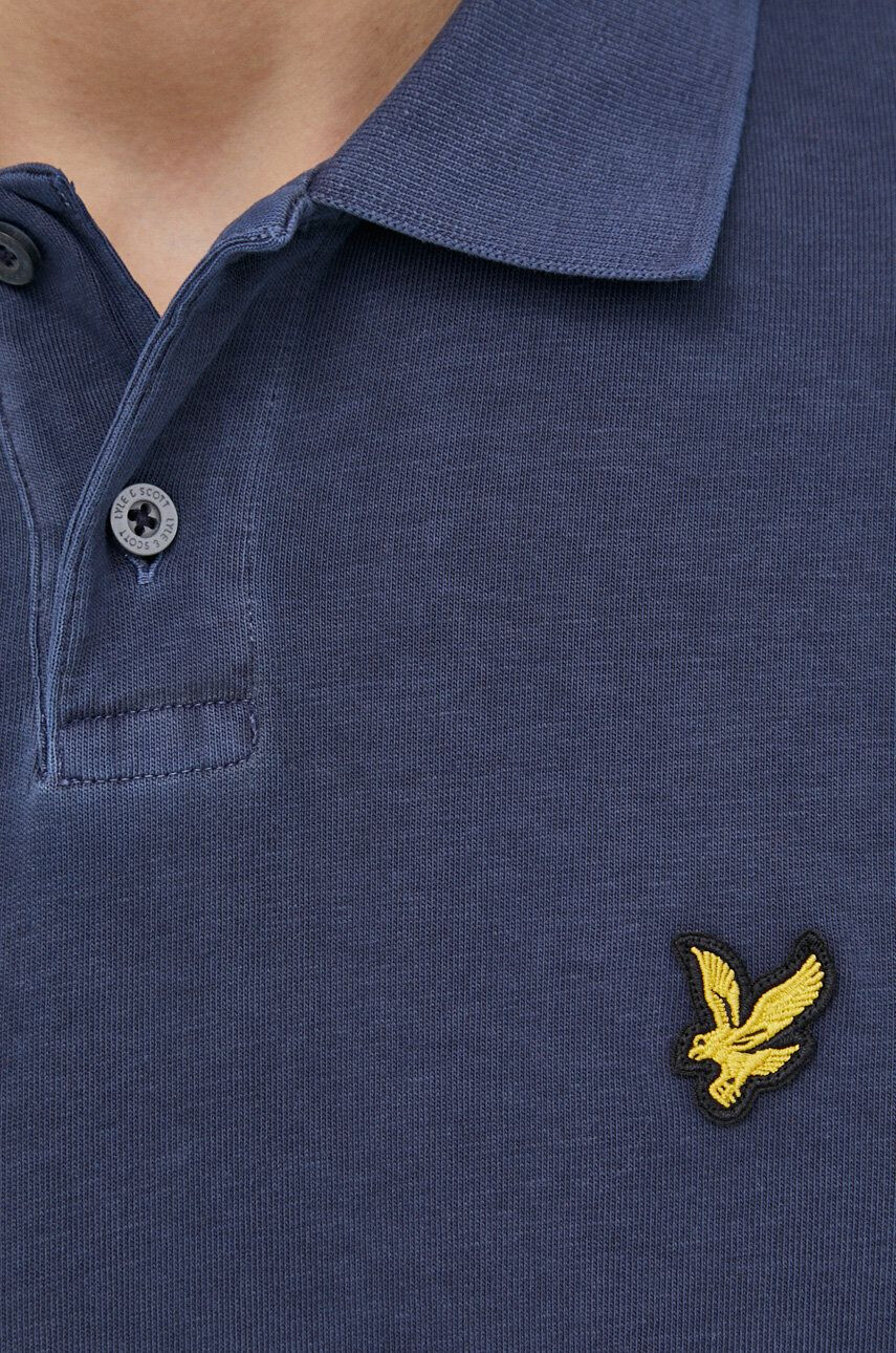 Lyle & Scott Bavlněné polo tričko tmavomodrá barva hladký - Pepit.cz