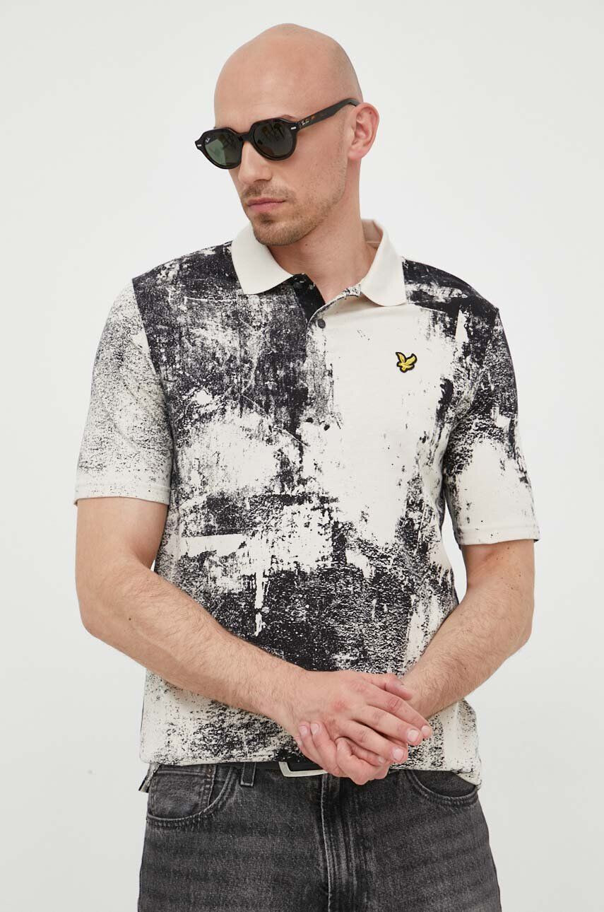 Lyle & Scott Bavlněné polo tričko béžová barva - Pepit.cz